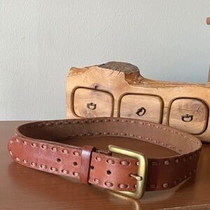 Leather Stitch Detail Belt